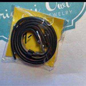 Origami Owl Black Genuine Leather Wrap Bracelet 7.5”-8.5”- retired